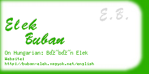 elek buban business card